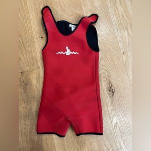 Red Warm Belly Wetsuit Kids Size Small (Age 3-4)